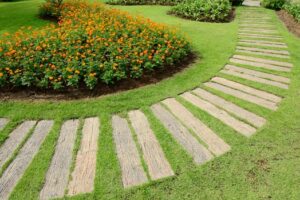 Backyard trail landscaping in Lexington SC